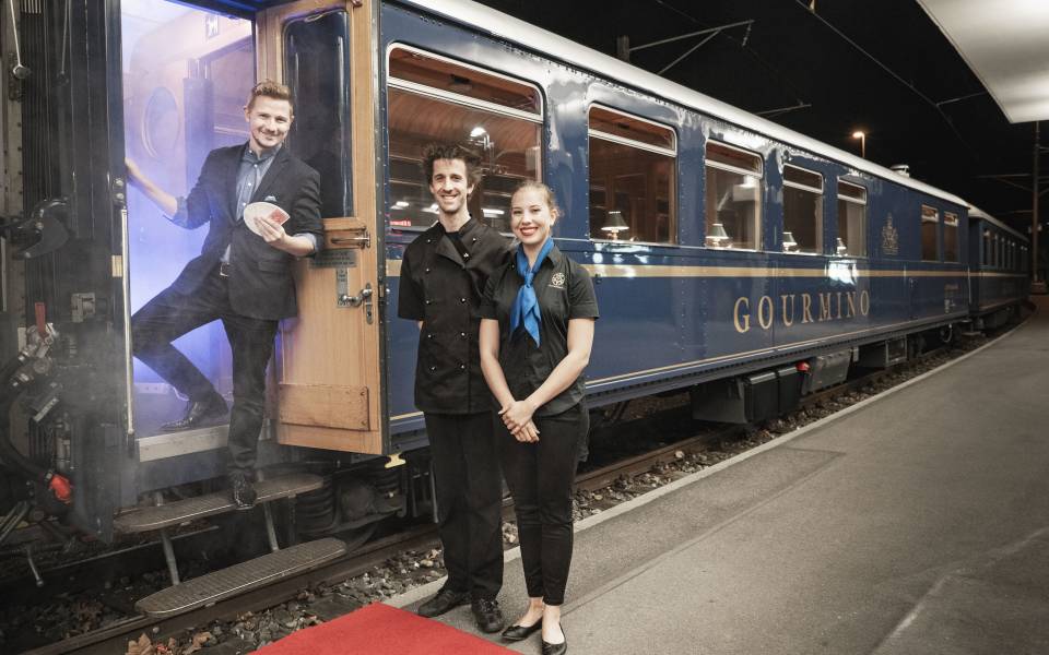 Nostalgický vůz železniční společnosti Rhétská dráha. Foto: Rhätische Bahn