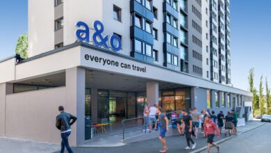 Vstup do hotelu a&o Rhea v Praze–Malešicích. Foto: a&